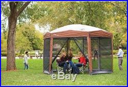 12 x 10 Ft Instant Pop Up Outdoor Yard Camping Hex Bug Screen Gazebo Canopy Tent
