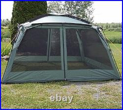 12x12 Ft Screen Tent With Full Roll Down Rain Flaps 4-sides Fine No-see-um Mesh