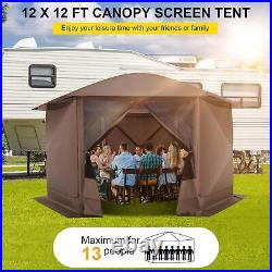 12x12 Screen Room with. Pop Up Gazebo Screen Tent Screen House for Camping