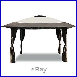 13' x 13' Steel Polyester Outdoor Yard Gazebo Haven Instant Canopy-Tan, Brown