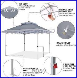 13x13Ft Pop Up Canopy Tent Instant Folding Shelter 169 Square Feet Large Gray