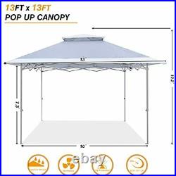 13x13Ft Pop Up Canopy Tent Instant Folding Shelter 169 Square Feet Large Gray