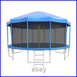 16 FT Trampoline Canopy Tent Shade Cover with Frame, 12 Poles