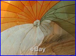 28' Diameter Orange/White/Tan/Green Circular Parachute Canopy (No Holes/Lines)
