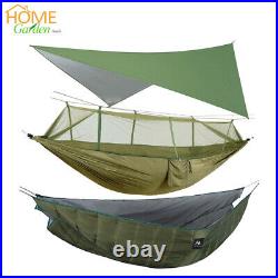 2 Person Camping Hammock with Mosquito Net+ Warm Under Quilt Blanket+ Rainfly Tarp