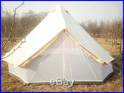 3M Cotton CanvasBell Tent Camping Beige Safari Yurt 5+Type Tent MESH ON THE WALL