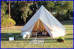 3M Cotton Canvas Bell Tent Camping Beige Glamping Waterproof Safari Wall Tent