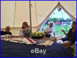 3M Cotton Canvas Bell Tent Camping Beige Glamping Waterproof Safari Wall Tent