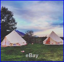4M Cotton CanvasBell Tent Camping Beige Safari Yurt 5+Type Tent MESH ON THE WALL