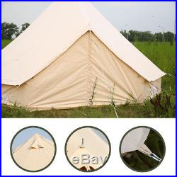 4M Cotton CanvasBell Tent Camping Beige Safari Yurt 5+Type Tent MESH ON THE WALL