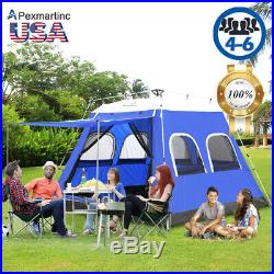 4-6 Person Large Family Camping Hiking Travel Tents Instant Pop up Cabin Shelter