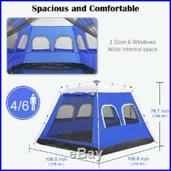 4-6 Person Large Family Camping Tent Automatic Instant Tent Waterproof Shelter