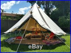 4-Season 3M 4M 5M 6M 7M LargeCotton Canvas Bell Tent Camping Glamping Beach Tent
