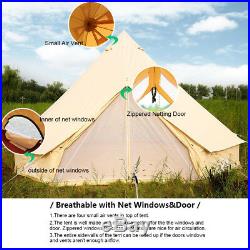 4-Season Waterproof Cotton Canvas Tent Large Family Camping Glamping Bell Tent