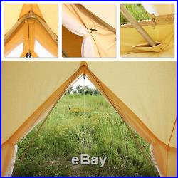 4-Season Waterproof Cotton Canvas Tent Large Family Camping Glamping Bell Tent