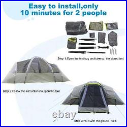 522260210cm Can Accommodate 10 People Three Rooms Polyester Camping Tents Grey