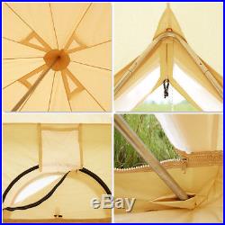 5M Large Camping Bell Tents Outdoor Waterproof Cotton Canvas Glamping Yurt Tents