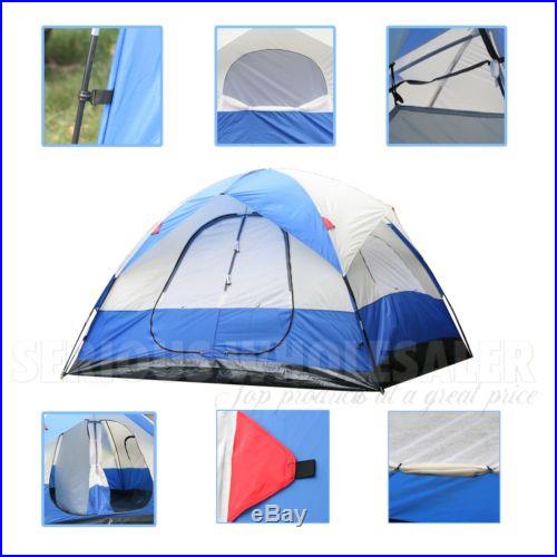 5 6 Person Camping All Season Outdoor 2 Room Domed Easy Family Tent 71'' High