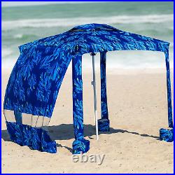 6.2'×6.2' Beach Canopy Easy Set up Cool Cabana Tent Sand Pockets Sun Shelter Blu