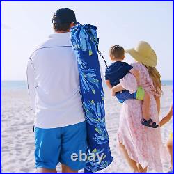 6.2'×6.2' Beach Canopy Easy Set up Cool Cabana Tent Sand Pockets Sun Shelter Blu