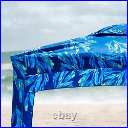 6.2'×6.2' Beach Canopy Easy Set up Cool Cabana Tent Sand Pockets Sun Shelter Blu