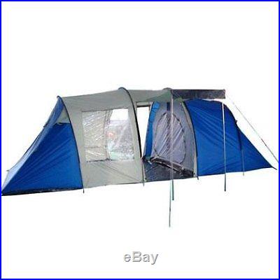 6-8 Man/Person 2+1R Tunnel Outdoor Camping Family Tent 3-season FREE Carry Bag