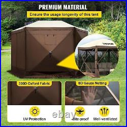 6 Sided Pop-up Camping Canopy Shelter Tent. Gazebo Screen Tent 10 x 10 ft