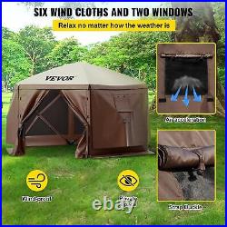 6 Sided Pop-up Camping Canopy Shelter Tent. Gazebo Screen Tent 10 x 10 ft