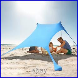 7×7 FT Beach Tent Sun Shelter with UPF50+ UV Protection, Outdoor Pop Up Tent