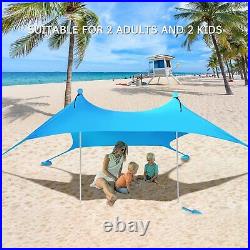 7×7 FT Beach Tent Sun Shelter with UPF50+ UV Protection, Outdoor Pop Up Tent