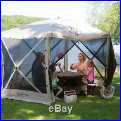 7 ft. Tall Heavy-Duty Portable Gazebo, 8-Person Camping Sun Shelter Screen House