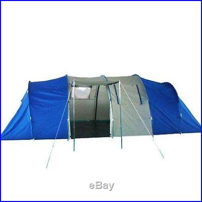 8-10 Man/Person 2+1Room Tunnel Camping Family Group Tent 3 season Free Carry Bag