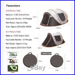 8 Persons Camping Tent Waterproof Auto Setup UV Sun Shelters For Outdoor Hiking