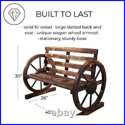 906969-NM Rustic Outdoor Wagon Wheel Design-Slatted Farmhouse 2021 Model