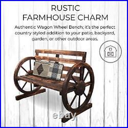 906969-NM Rustic Outdoor Wagon Wheel Design-Slatted Farmhouse 2021 Model