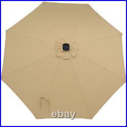 9 ft Solar Sunbrella Patio Umbrella with Tilt Beige by Sunnydaze