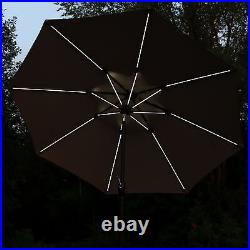 9 ft Solar Sunbrella Patio Umbrella with Tilt Beige by Sunnydaze