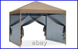 ABCCANOPY Outdoor Easy Pop up Canopy Tent with Netting Wall, 10x10 Khaki