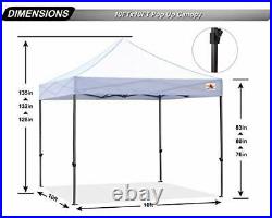 ABCCANOPY Patio Pop Up Canopy Tent 10x10 Commercial-Series White