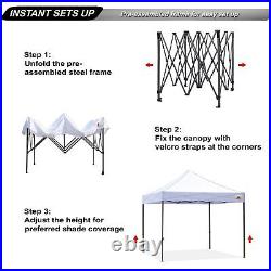 ABCCANOPY Patio Pop Up Canopy Tent 10x10 Commercial-Series (White) White