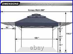 ABCCANOPY Pop Up Canopy Tent 10' x 17' deep gray