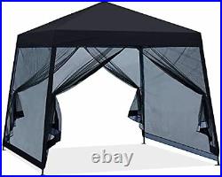 ABCCANOPY Stable Pop up Outdoor Canopy Tent with Netting Wall, 8x8 Black