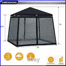 ABCCANOPY Stable Pop up Outdoor Canopy Tent with Netting Wall, 8x8 Black