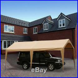 Abba Patio 10 x 20 Foot Portable Carport Canopy with 6 Steel Legs, Beige (Used)