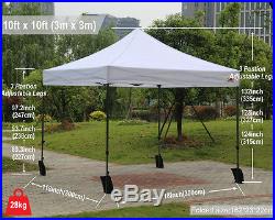 AbcCanopy 10x10 White Commercial Instant Pop Up Canopy Shelter 100% waterproof