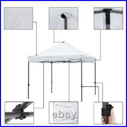 Adjustable 10'X10' Commercial Pop-up Canopy with Footpads Wheeled Carry Bag White