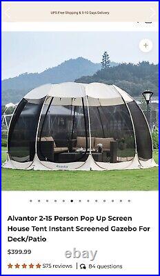 Alvantor 12-15 Person Pop Up Screen House Tent Screen Canopy Outdoor Camping