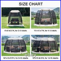Alvantor 8-10 Person Screen House Tent Pop Up Canopy Outdoor Shelter 12'x12