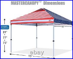 American Flag. Durable Pop-up Canopy Tent with Roller Bag 10x10