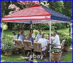 American Flag. Durable Pop-up Canopy Tent with Roller Bag 10x10